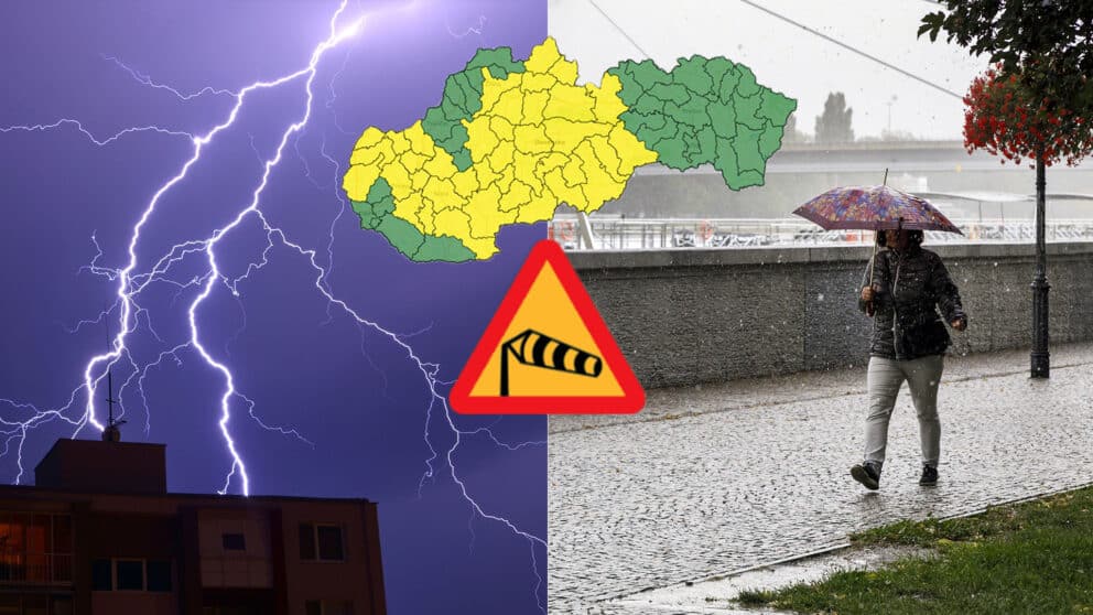 počasie búrka dážď